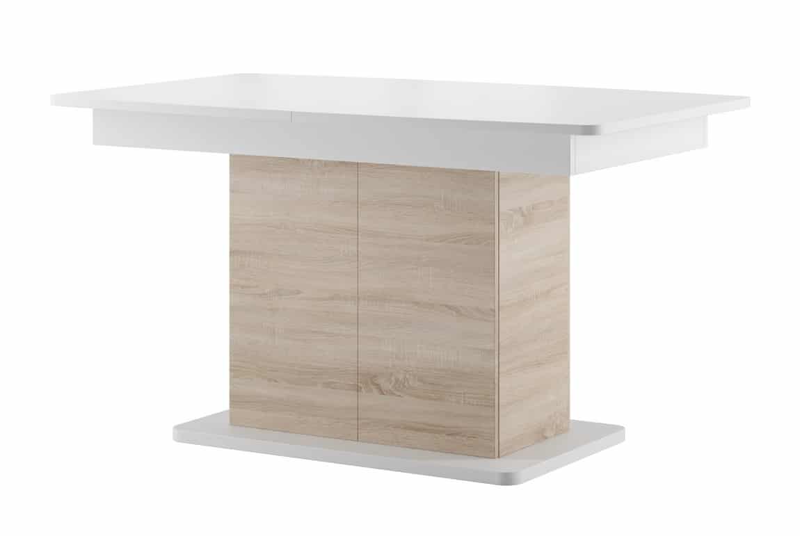 Jídelní stůl rozkládací STAR 03, dub sonoma/bílá