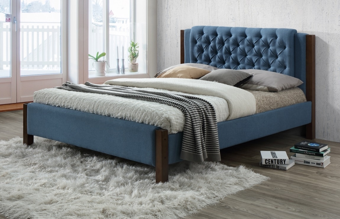 Postel DOVER 180x200 cm, modrá