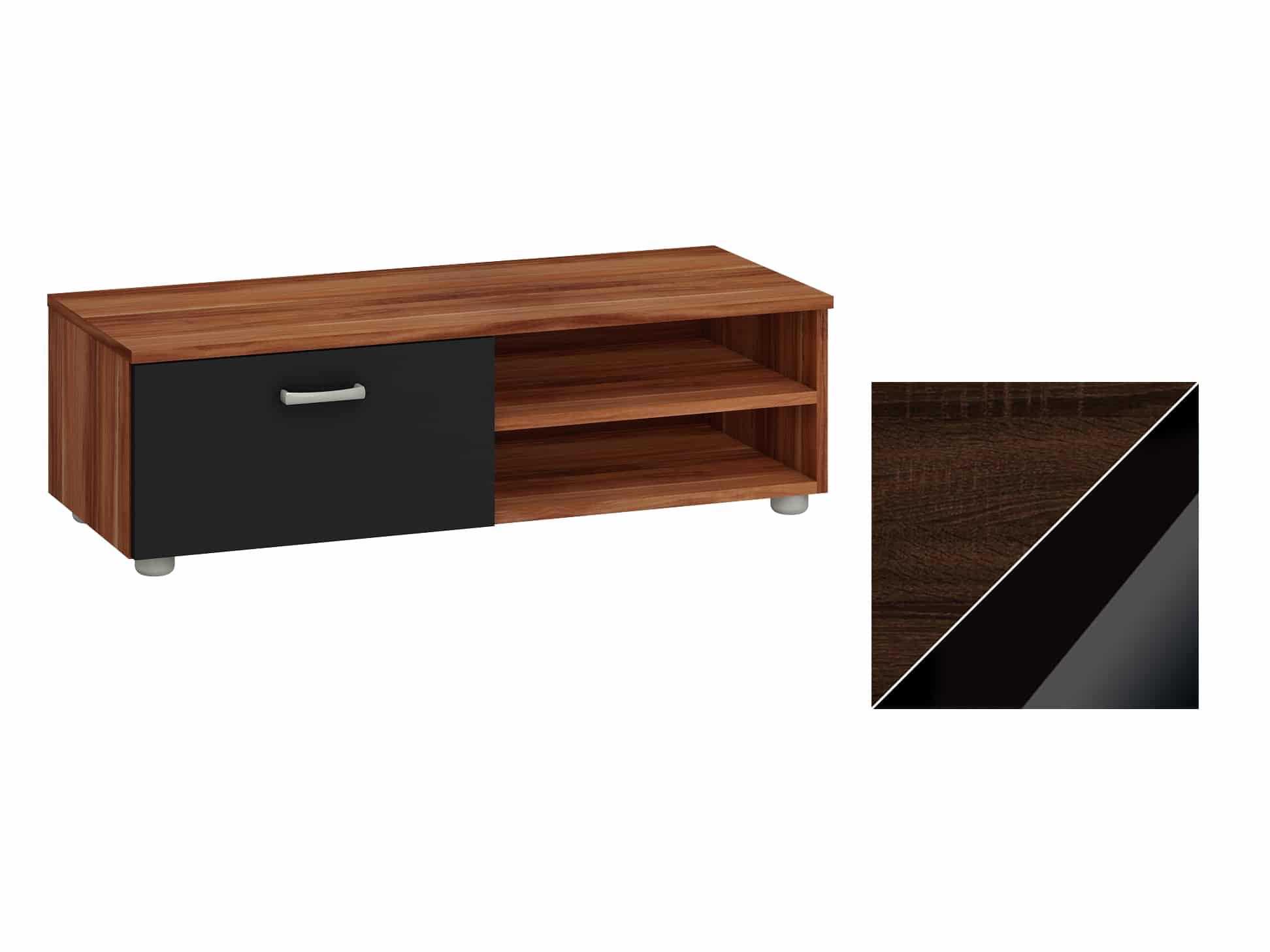 MAGIC, RTV stolek krátký,dub sonoma tm./černý lesk