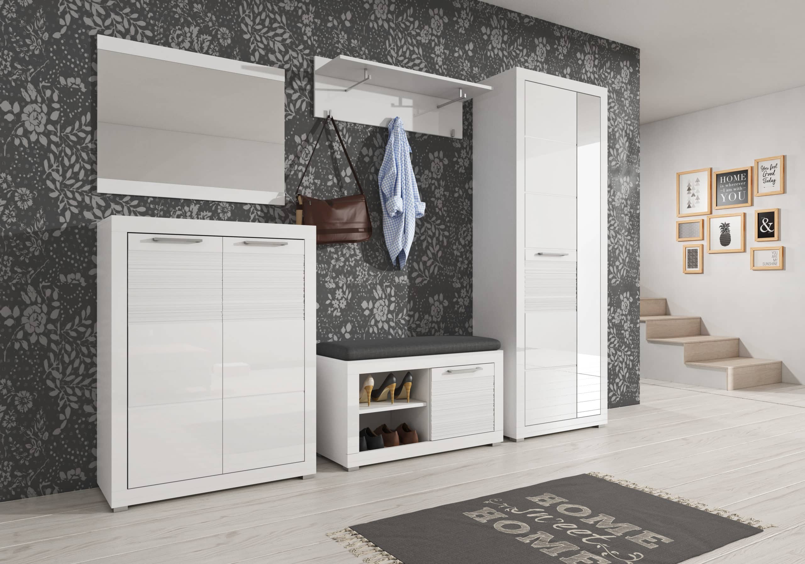 Předsíň POLARIS, bílý lesk