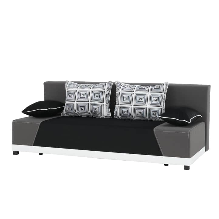 Rozkládací pohovka ROKAR, černá/šedá