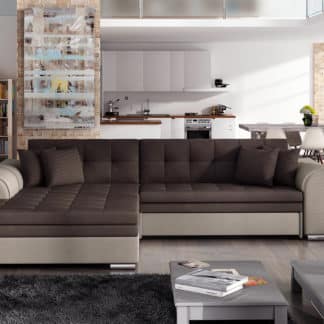 Rohová sedačka SORENTO SO_12, levá, hnědá/béžová