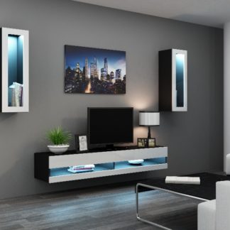 Obývací stěna VIGO NEW 11, černá/bílý lesk