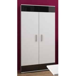 SOLAR, skříň, bílá/černý lesk