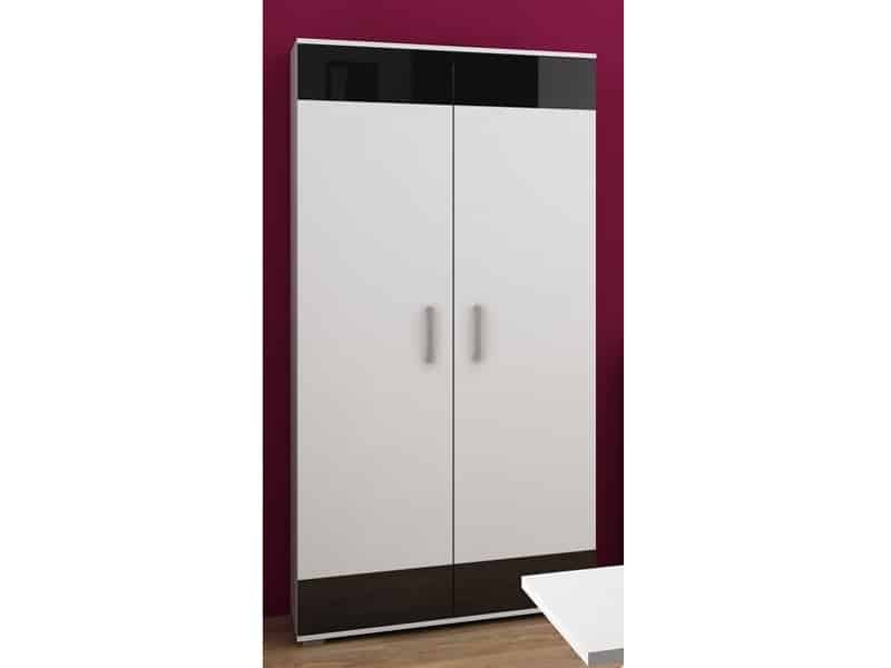 SOLAR, skříň, bílá/černý lesk