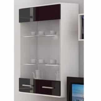 SOLAR, závěsná skříňka, bílá/černý lesk