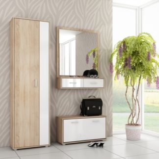 Předsíň PORTO, dub sonoma světlý/bílý lesk