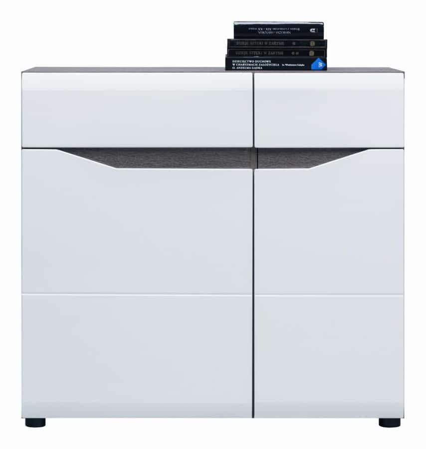 LI 2 - Komoda LIONEL LI 2, dub sonoma truflový/bílý lesk