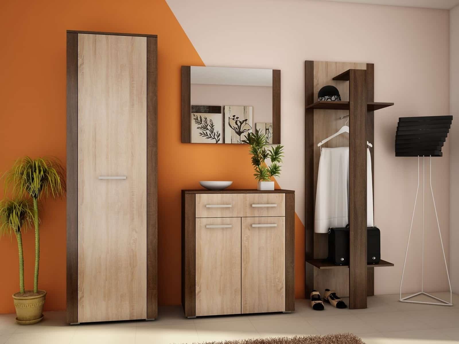 Předsíň CEZAR, dub sonoma tmavý/dub sonoma světlý