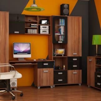 Studentský pokoj SOLO 2, švestka wallis/černý lesk