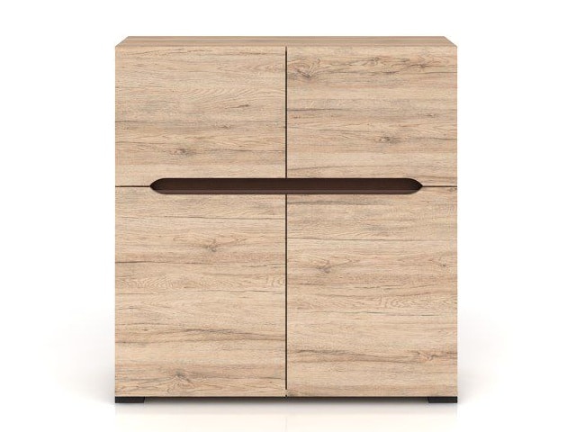 ELPASSO, komoda KOM4D, dub san remo světlý/dub wenge hnědý
