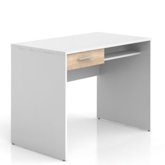 Psací stůl se zásuvkou NEPO BIU1S, bílá/dub sonoma