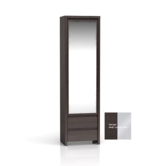 KASPIAN, skříň zrcadlová SZF1D2SP, šedý vysoký lesk