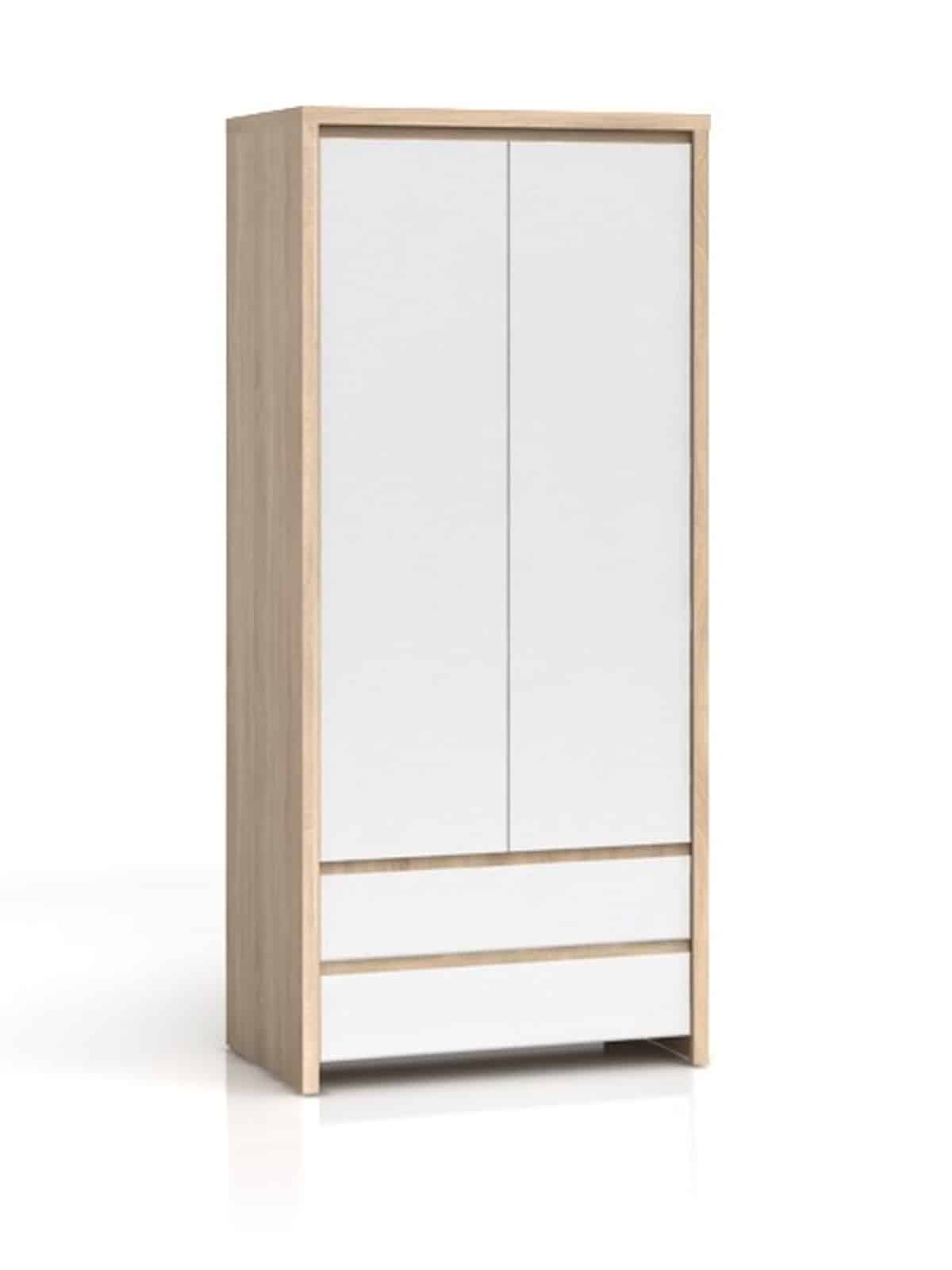 KASPIAN, skříň SZF2D2S, sonoma/bílý lesk