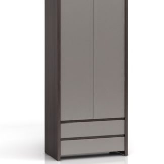 KASPIAN, skříň SZF2D2S, šedý vysoký lesk