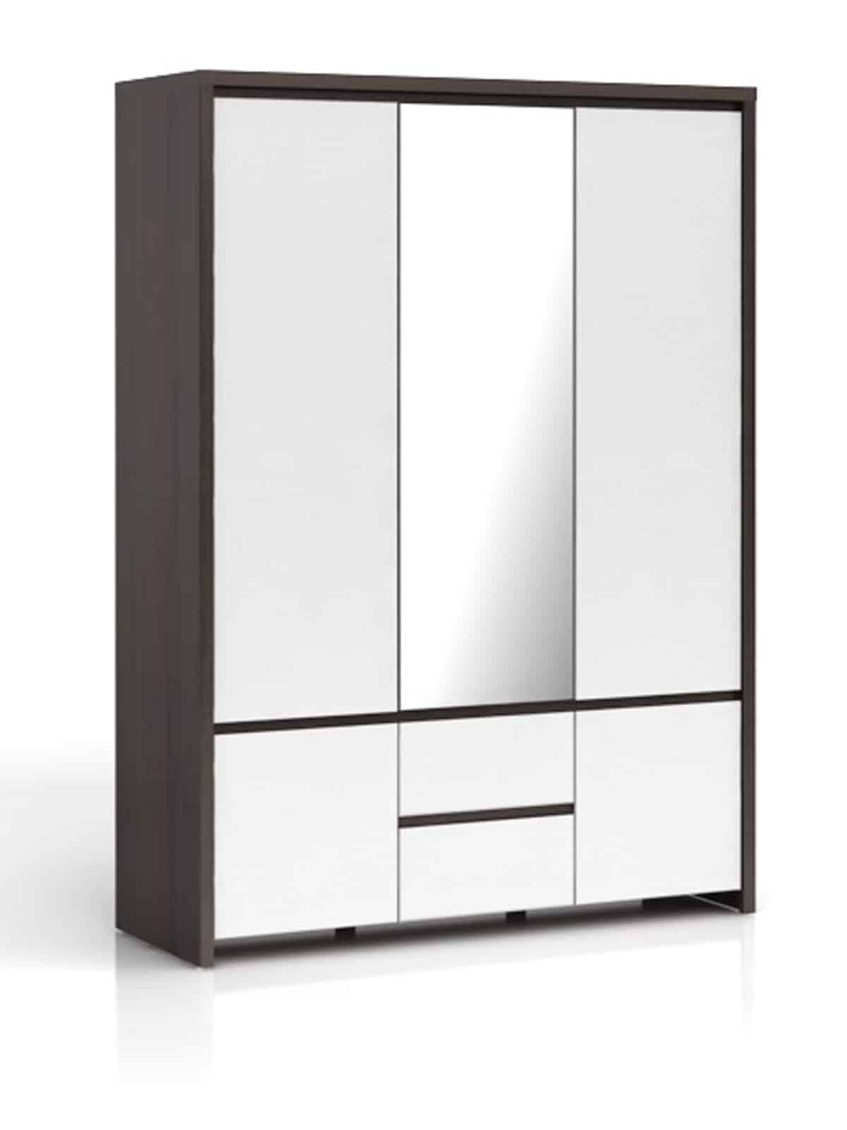 KASPIAN, skříň SZF5D2S, bílý vysoký lesk