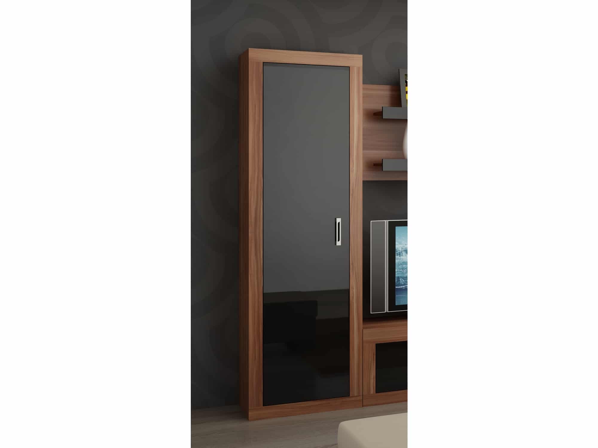 VERIN/06, skříň, švestka wallis/černý lesk