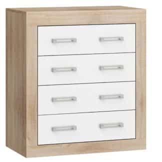 VERIN/11, komoda 4S, dub sonoma/bílý lesk