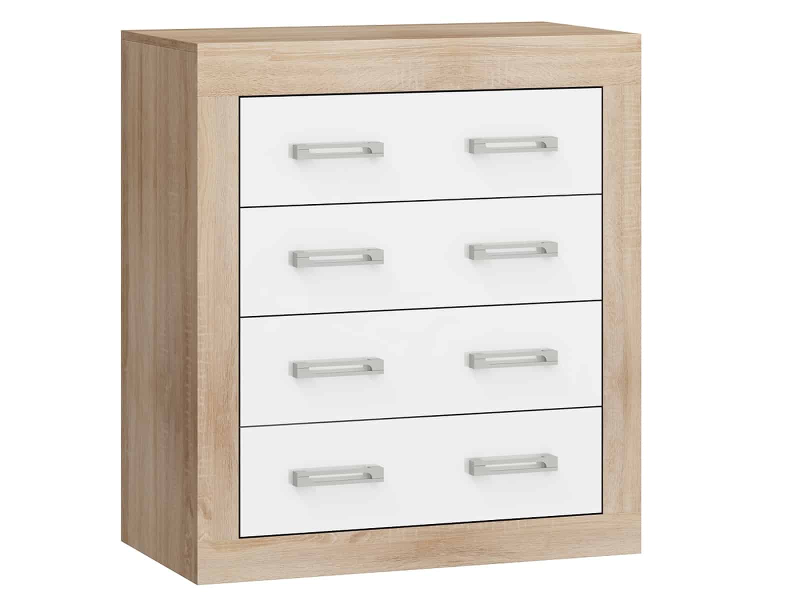 VERIN/11, komoda 4S, dub sonoma/bílý lesk
