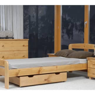 Postel KLAUDIA 90x200 cm s roštem, masiv borovice/moření olše