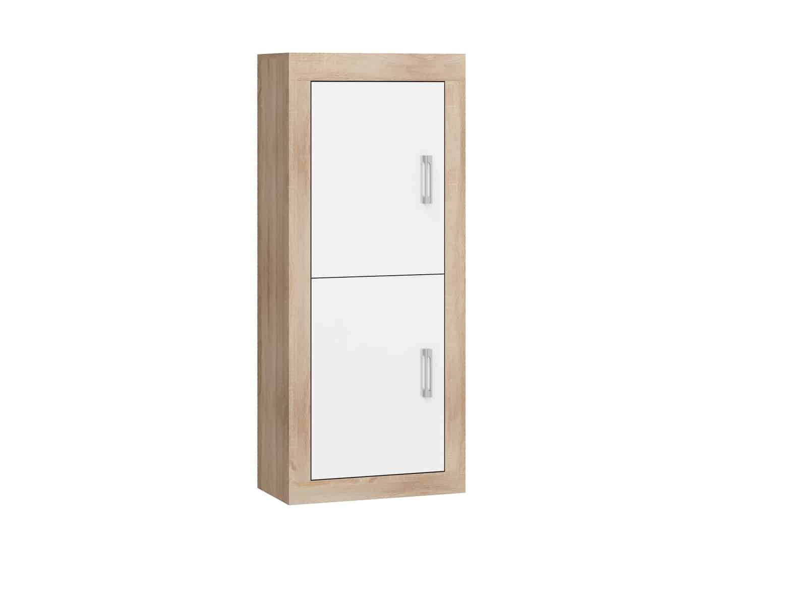 VERIN/17, regál 2D, dub sonoma/bílý lesk