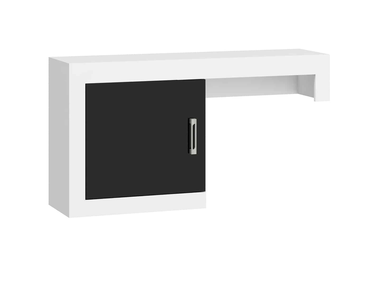 VERIN/04, regál nízký, bílá/černý lesk
