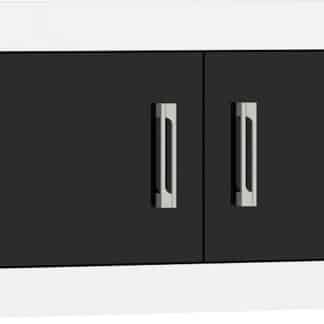 VERIN/23, závěsná skříňka 2D, bílá/černý lesk