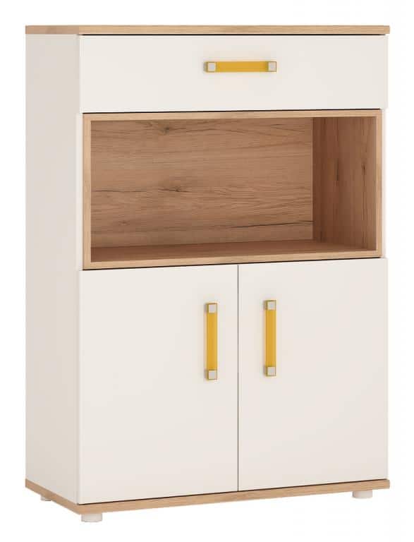 Komoda AMAZON 2D1S, typ 31, san remo/bílý lesk