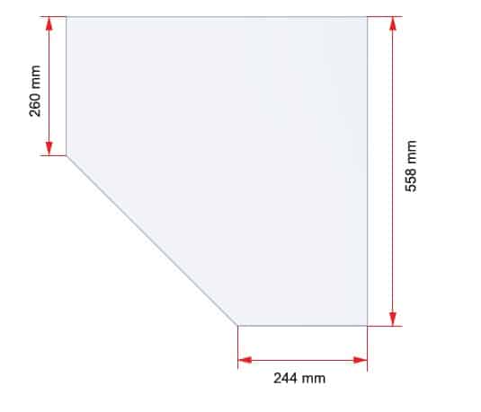 skleněná police pro rohovou skříňku GNWU-60/72
