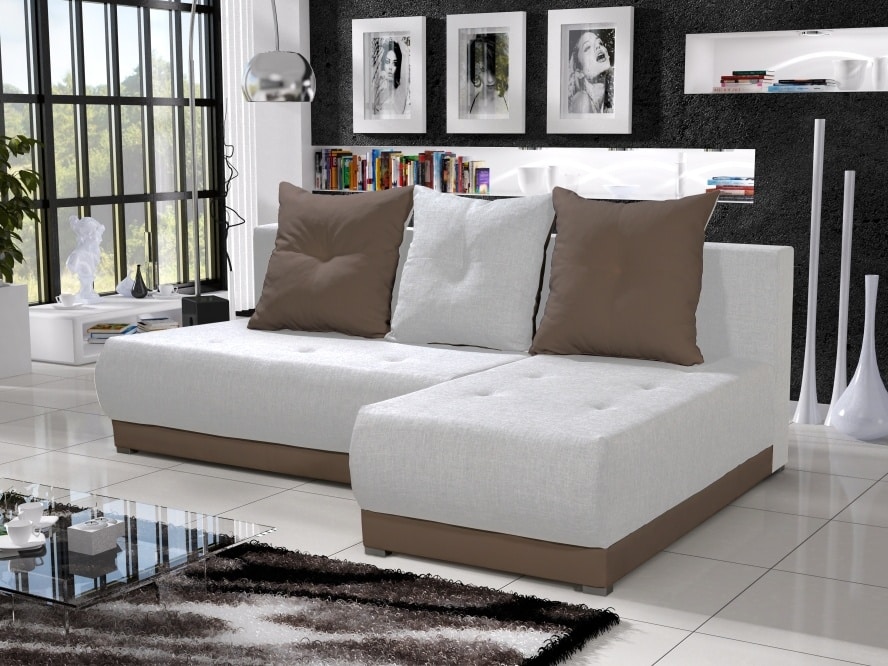 Rohová sedačka INSIGNIA 6, krémová/hnědá