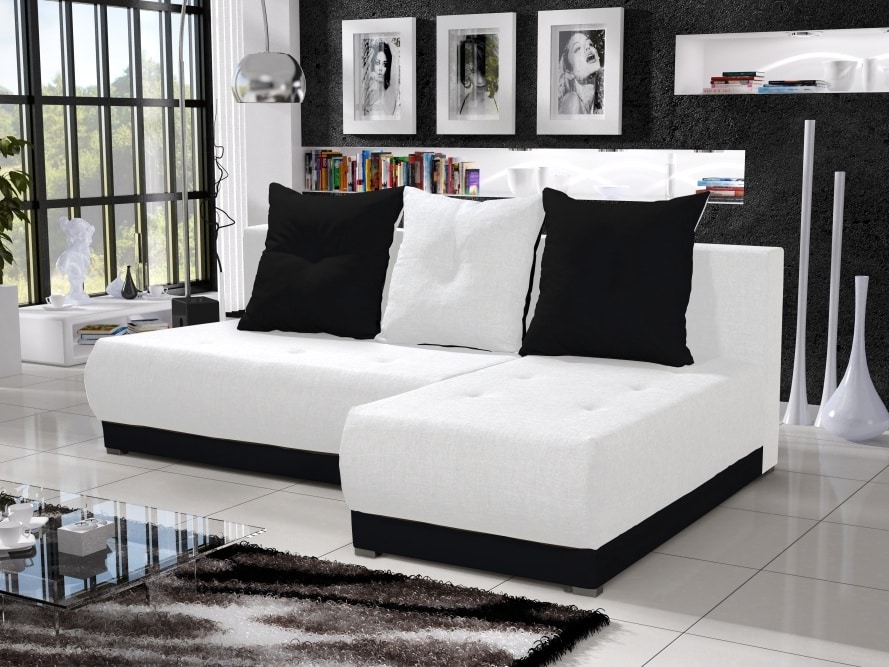 Rohová sedačka INSIGNIA 7, krémová/černá