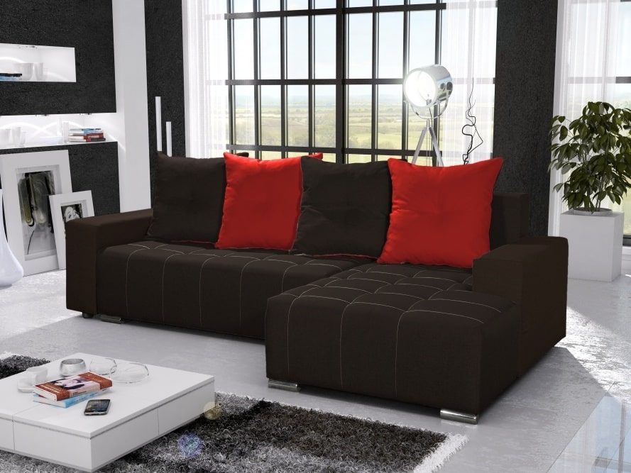 Rohová sedačka TELO 12 pravá, černá/červená