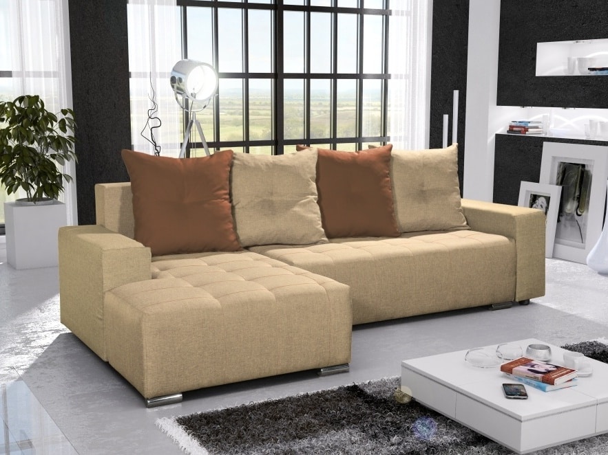 Rohová sedačka TELO 9 levá, béžová/světle hnědá