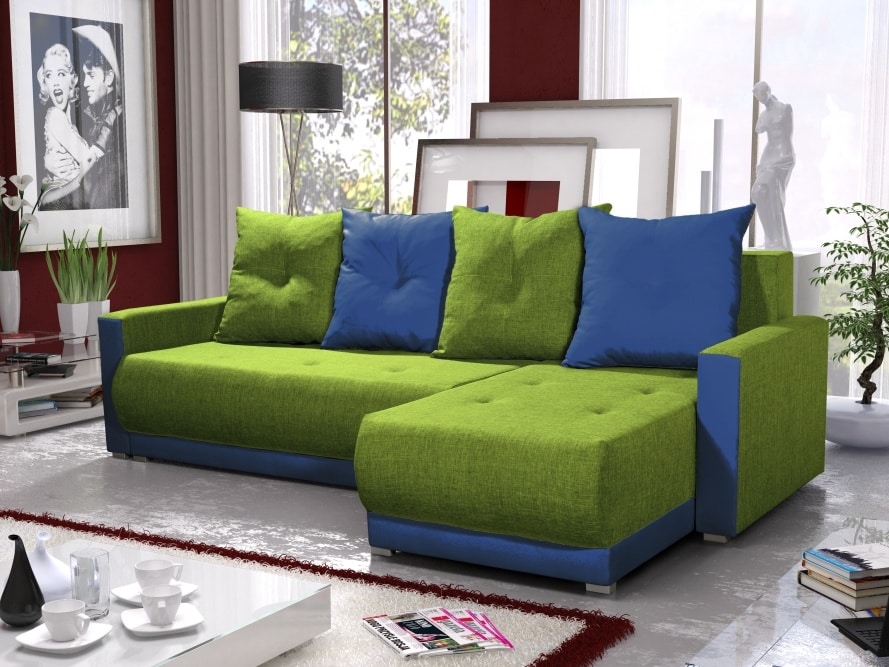 Rohová sedačka INSIGNIA BIS 16, zelená/modrá