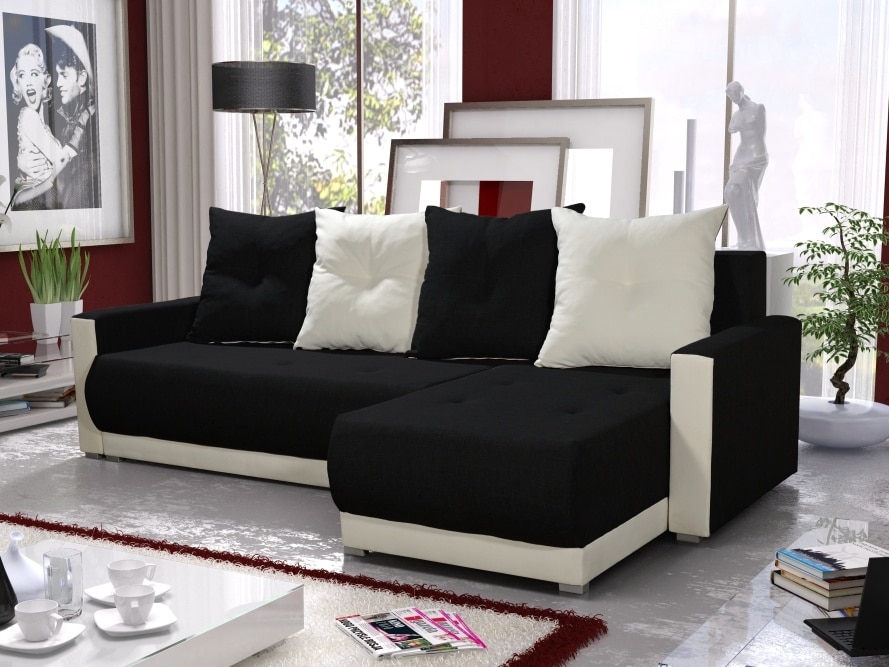Rohová sedačka INSIGNIA BIS 8, černá/krémová