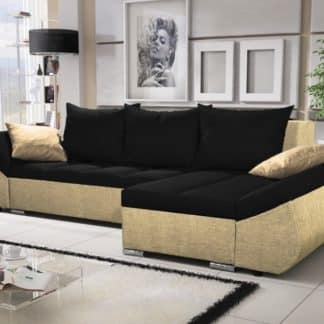 Rohová sedačka KORFU 5, černá/krémová