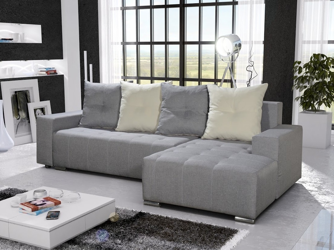 Rohová sedačka TELO 13 pravá, šedá/krémová