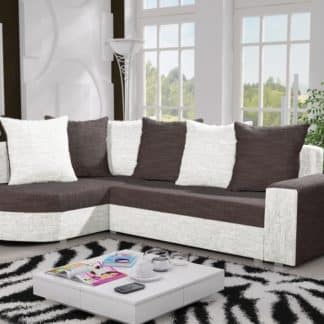 Rohová sedačka LIZBONA 2 levá, hnědá/krémová