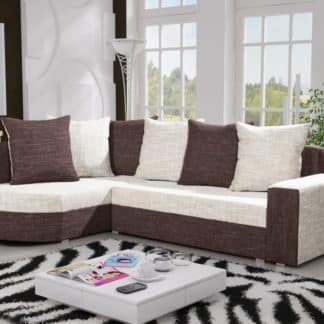 Rohová sedačka LIZBONA 1 levá, krémová/hnědá