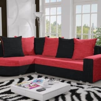 Rohová sedačka LIZBONA 10 levá, červená/černá