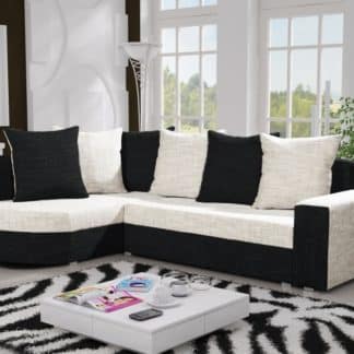 Rohová sedačka LIZBONA 12 levá, krémová/černá