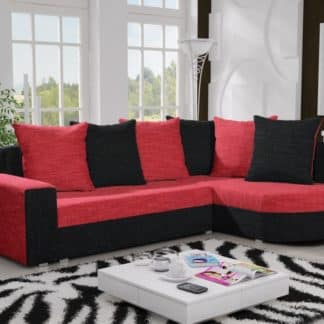 Rohová sedačka LIZBONA 10 pravá, červená/černá