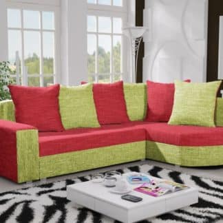 Rohová sedačka LIZBONA 6 pravá, červená/zelená