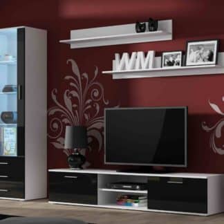 SOHO, obývací pokoj - sestava 1, bílý mat/černý lesk