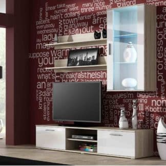 SOHO, obývací pokoj - sestava 2, dub sonoma/bílý lesk