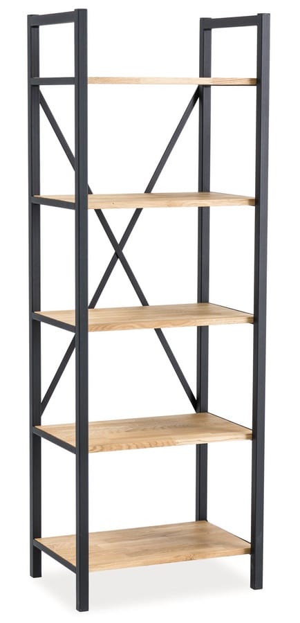 Regál LORAS R2, dub-černá