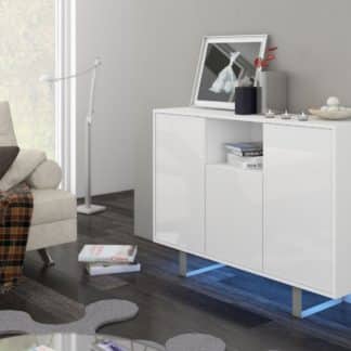 KING 4 komoda, bílá/bílý lesk