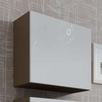 Vitrína čtvercová VIGO, latte/bílý lesk