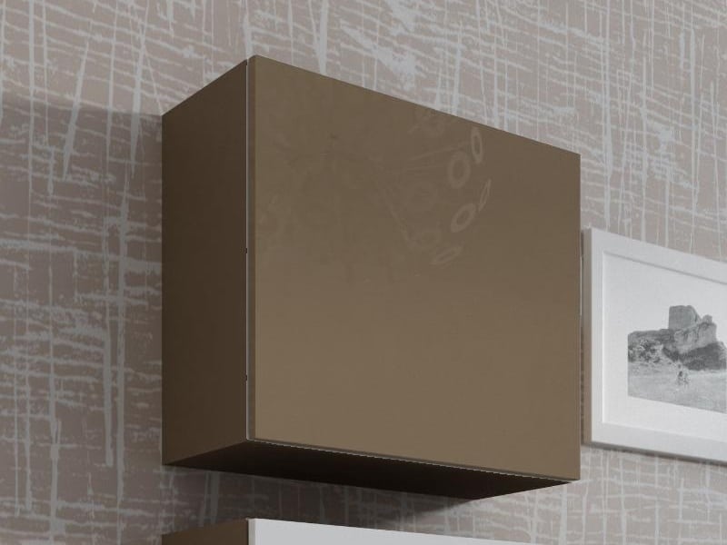 Vitrína čtvercová VIGO, latte/latte lesk