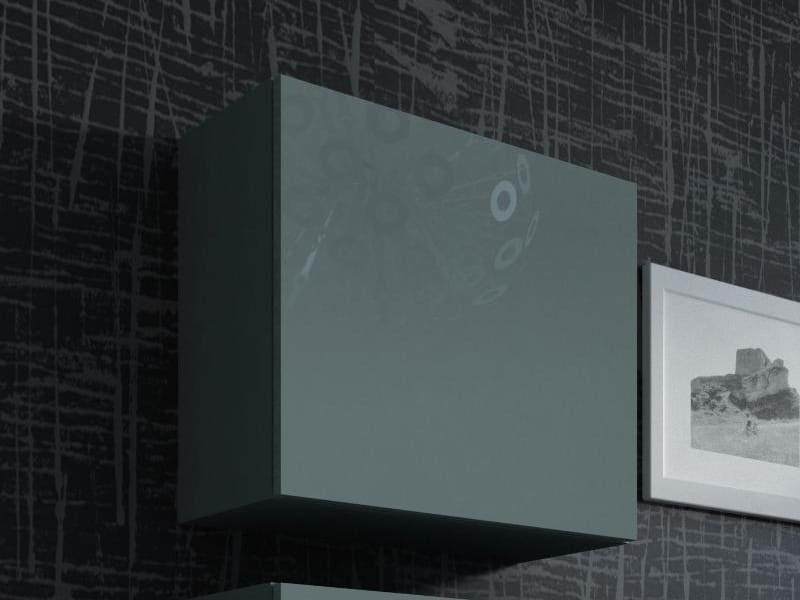 Vitrína čtvercová VIGO, šedá/šedý lesk